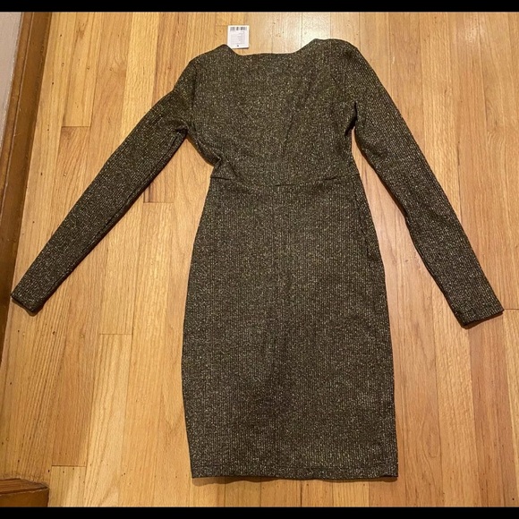NWT urban outfitters gold black Bodycon dress Sz s - Picture 3 of 4